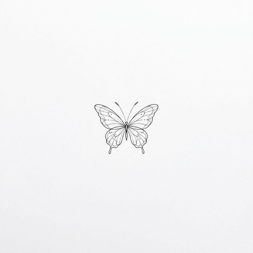women's wrist tattoo tiny butterfly, design on white background