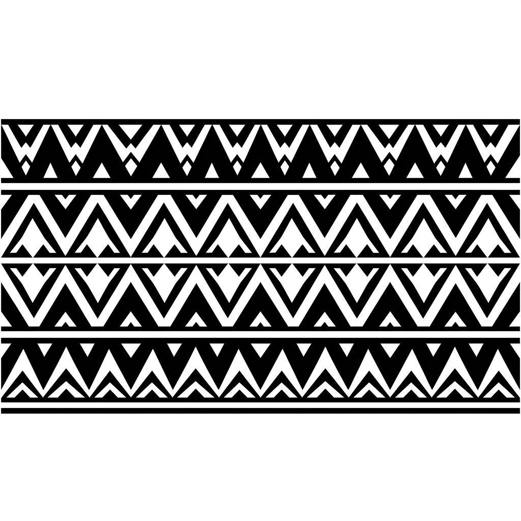 polynesian tattoo shark tooth bands, design on white background