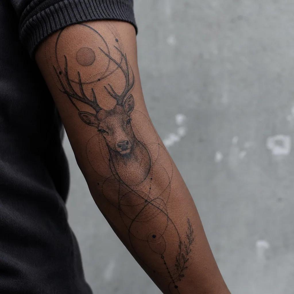 men's arm tattoo mythological thor, realistic photo on skin