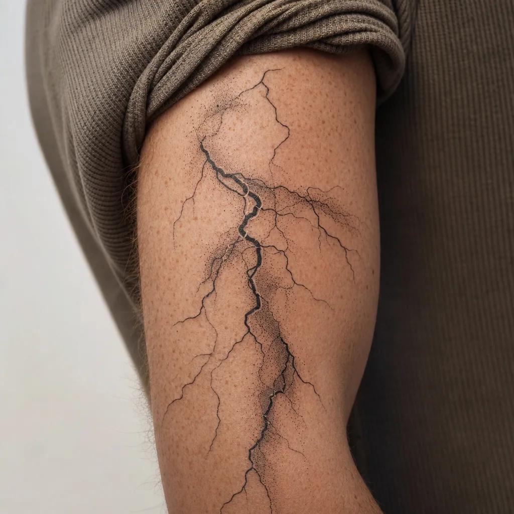 men's arm tattoo forearm patchwork, realistic photo on skin