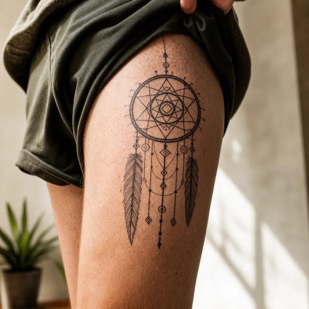 idée tatouage attrape-rêve attrape-reve géométrique