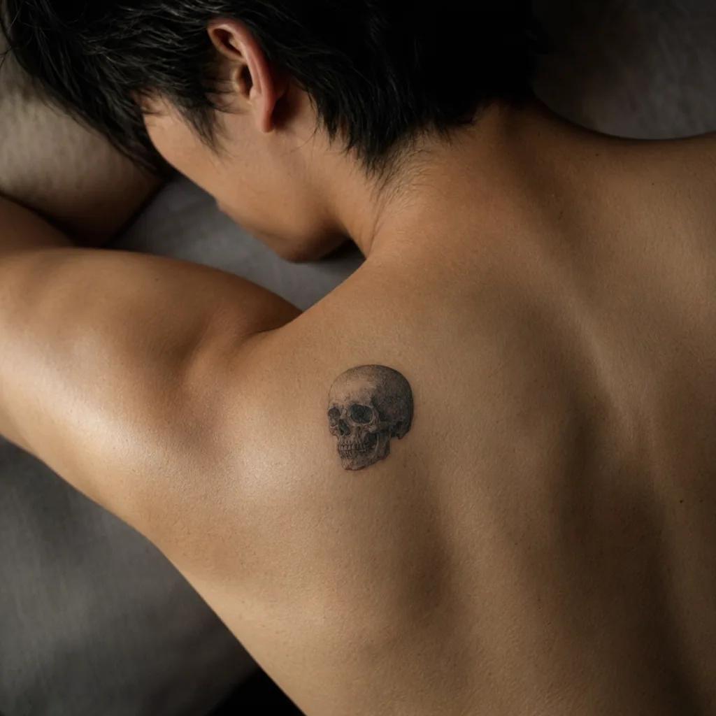 idée tatouage discret homme petit crâne miniature