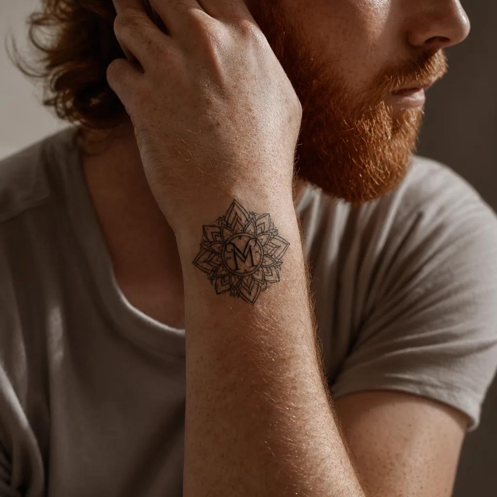 family initials tattoo idea, photo on skin