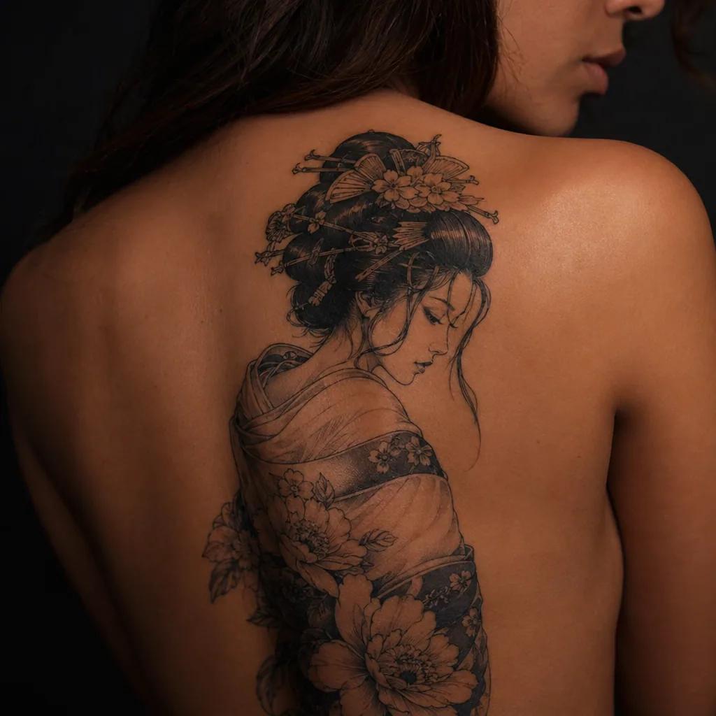 idée tatouage femme geisha japonaise