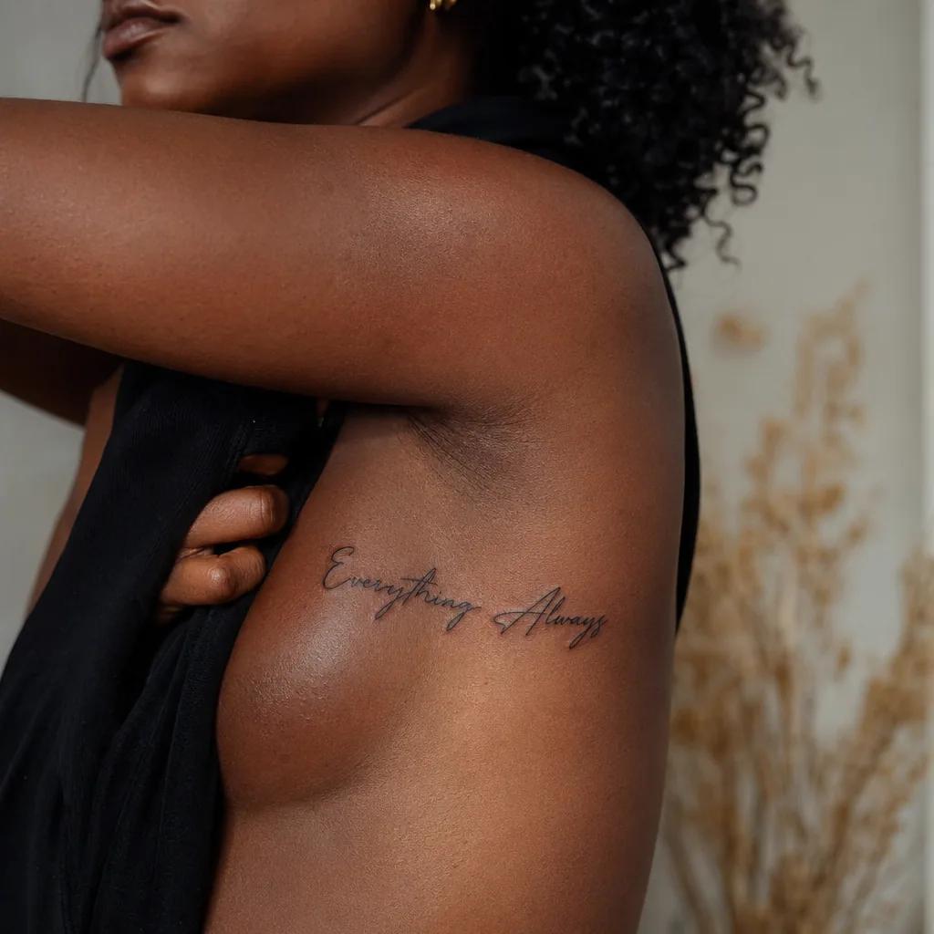 idée tatouage femme lettrage manuscrit