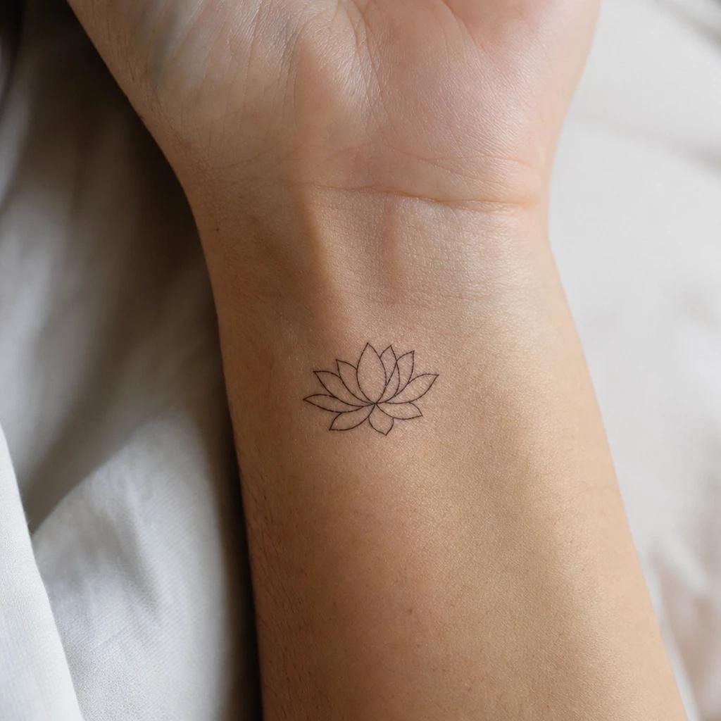 Minimalist lotus on the wrist