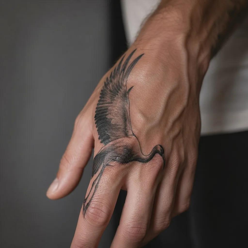 men's hand tattoo realistic skull, realistic photo on skin
