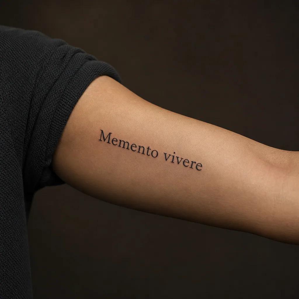lettering tattoo structured geometric typography, realistic photo on skin