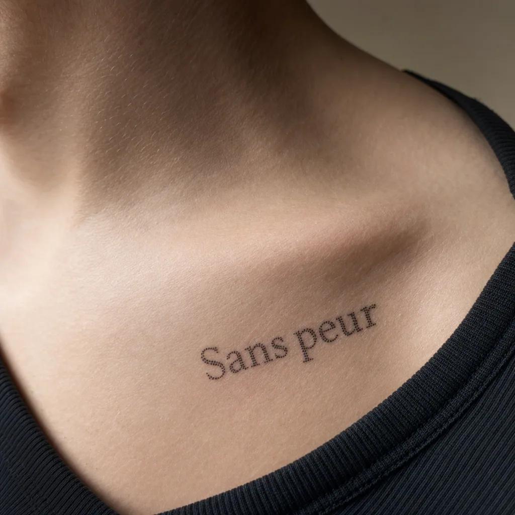 lettering tattoo dotwork lettering, realistic photo on skin