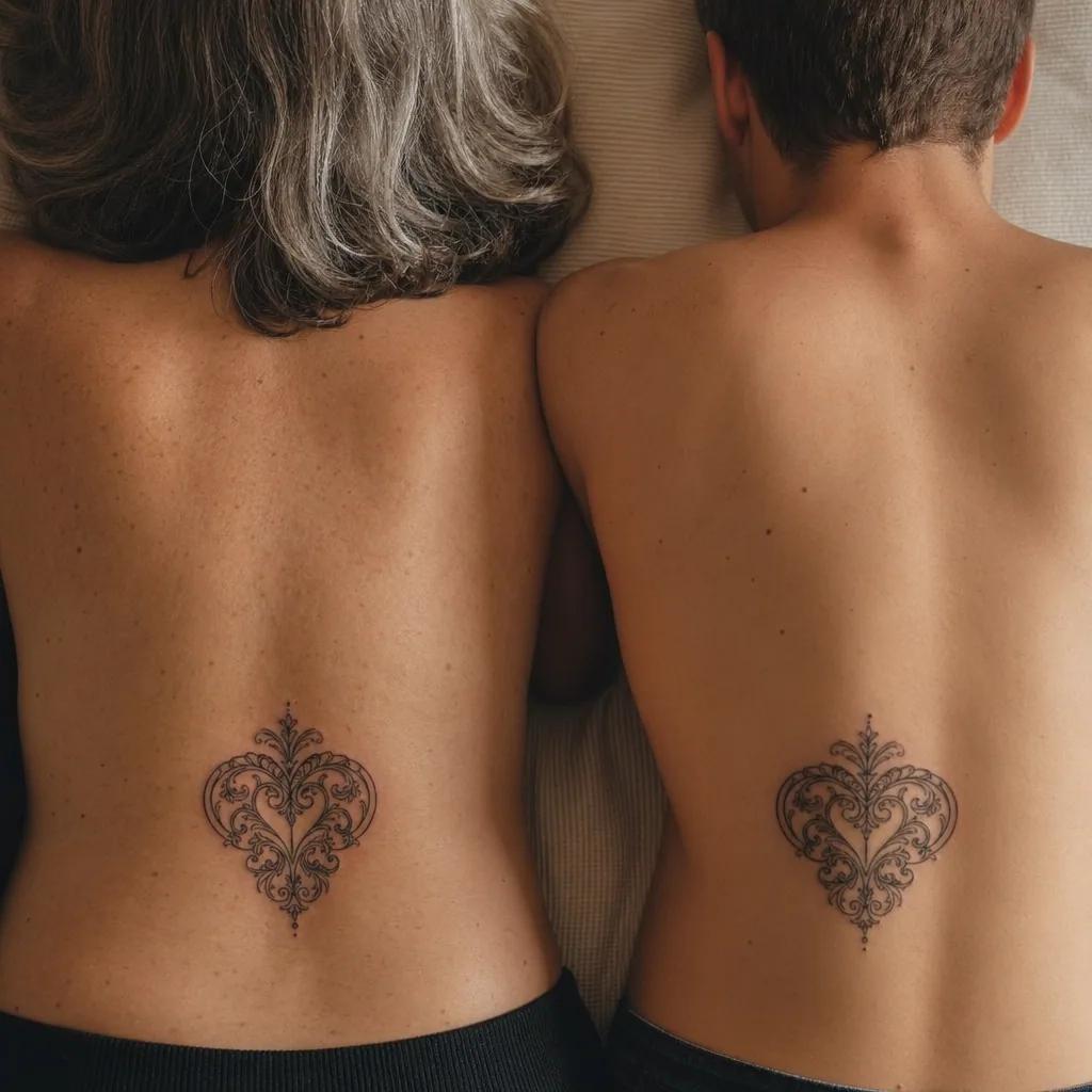 idée tatouage mère et fils cœur ornemental 'fils'
