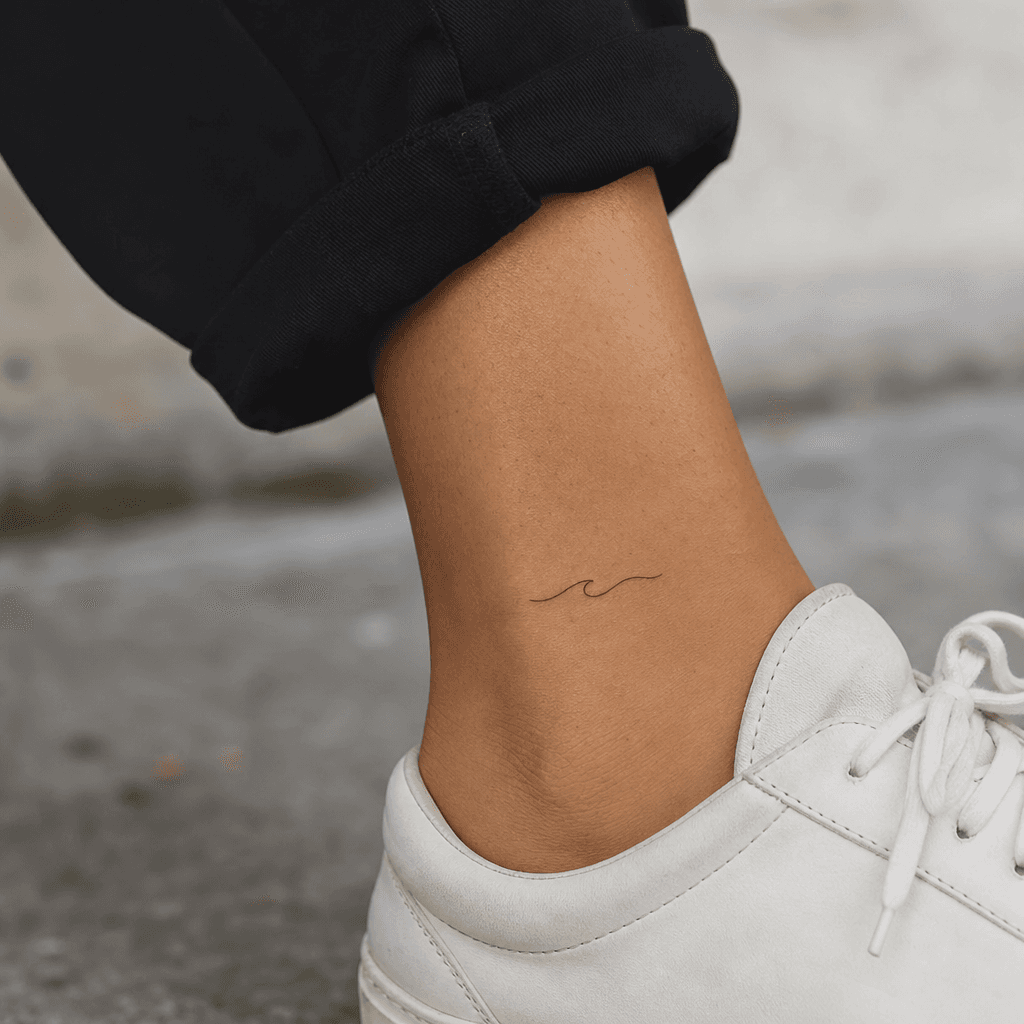minimalist tattoo idea, photo on skin