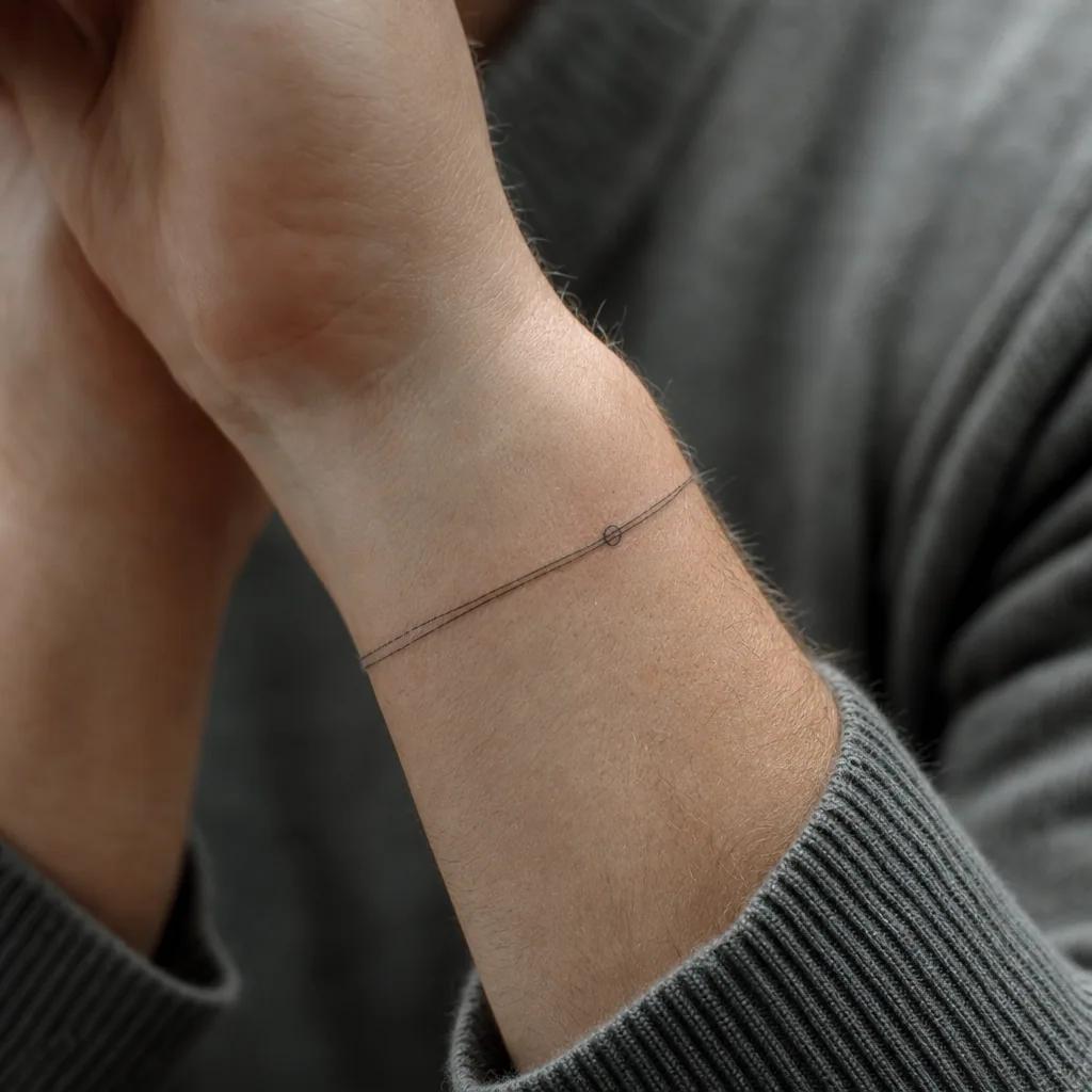 placement tattoo minimalist wrist, realistic photo on skin