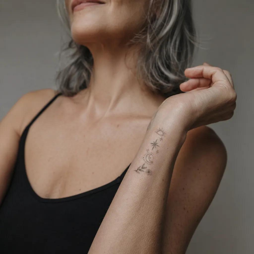 idée tatouage poignet patchwork micro flash
