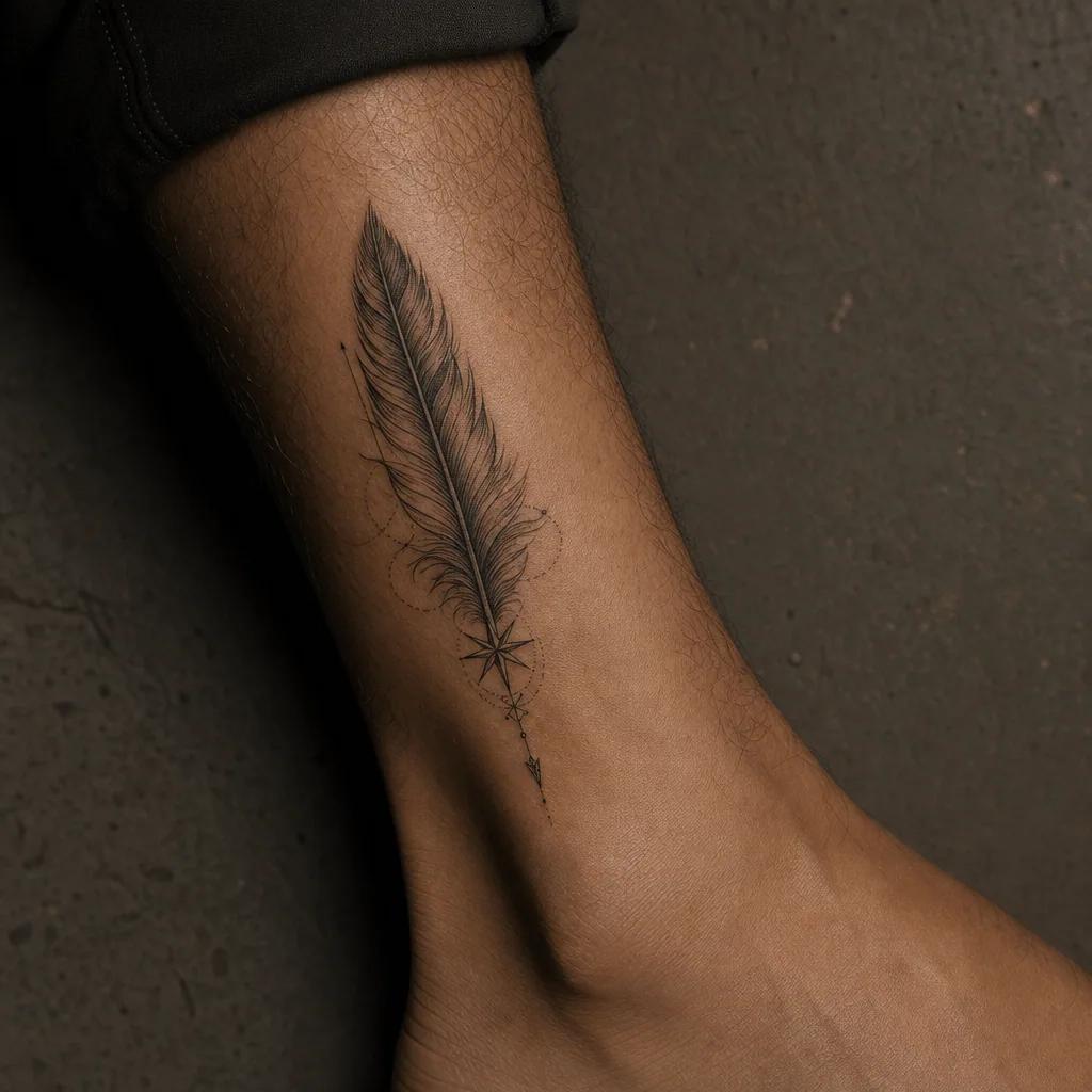 idée tatouage voyage plume voyageuse spirituelle