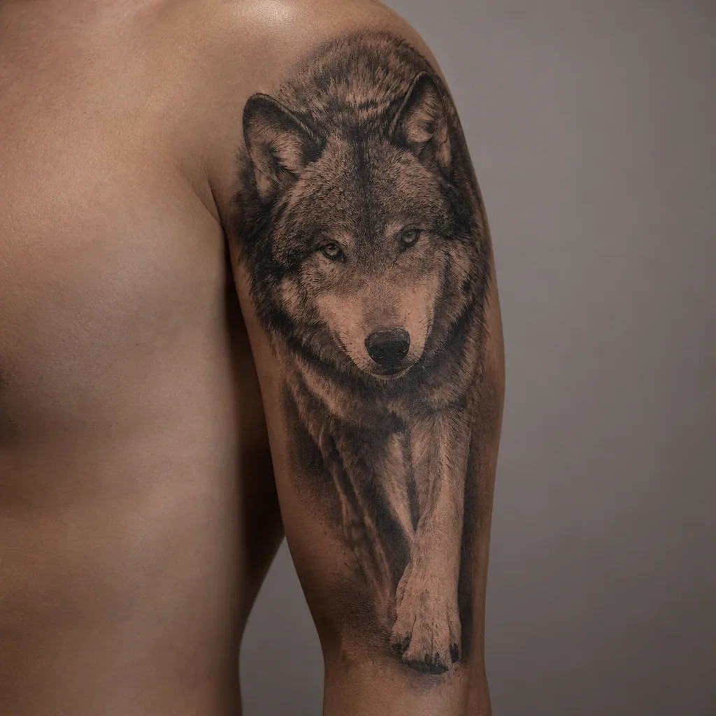 Loup realiste vertical