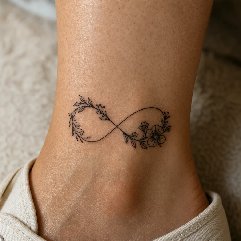 Symbole infini fleuri