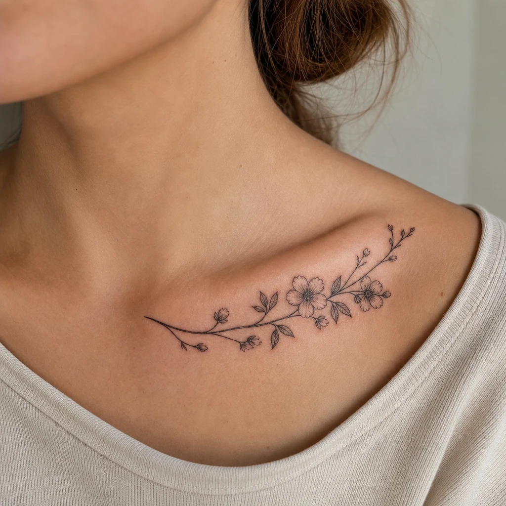 Branche fleurie sous-claviculaire