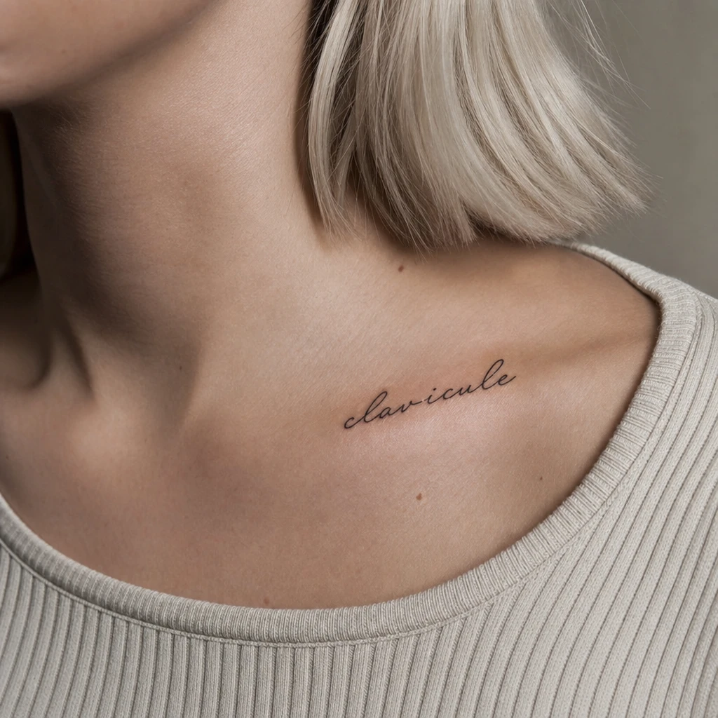 Phrase manuscrite clavicule