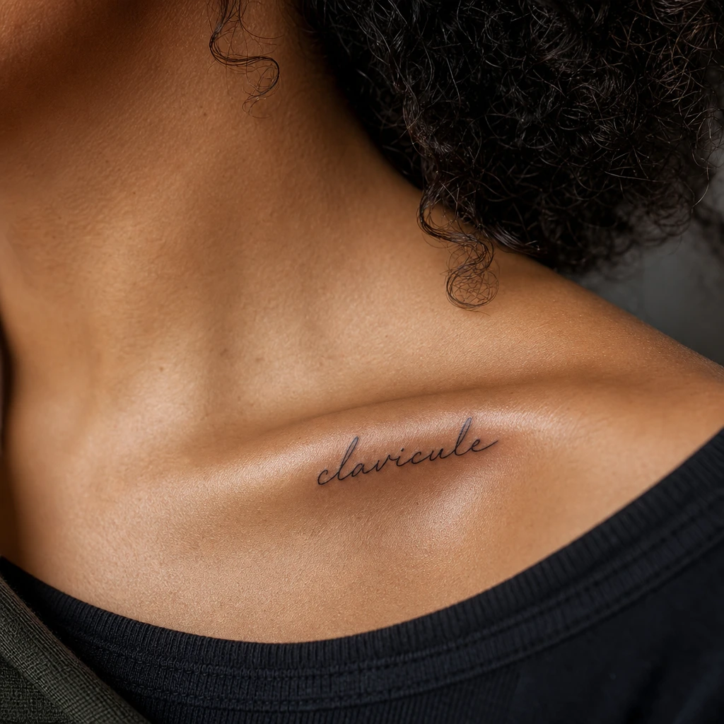 Phrase manuscrite clavicule