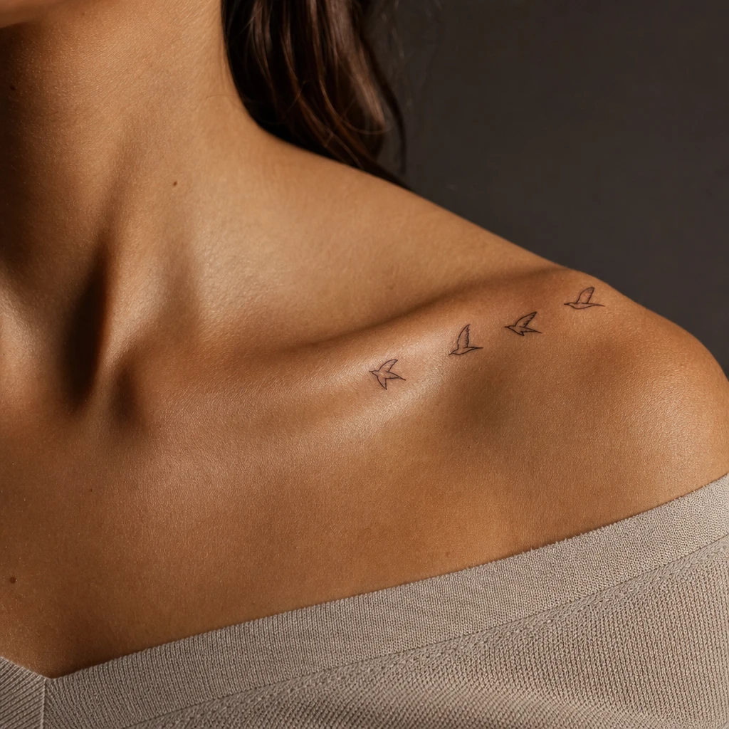 Envol oiseaux minimalistes