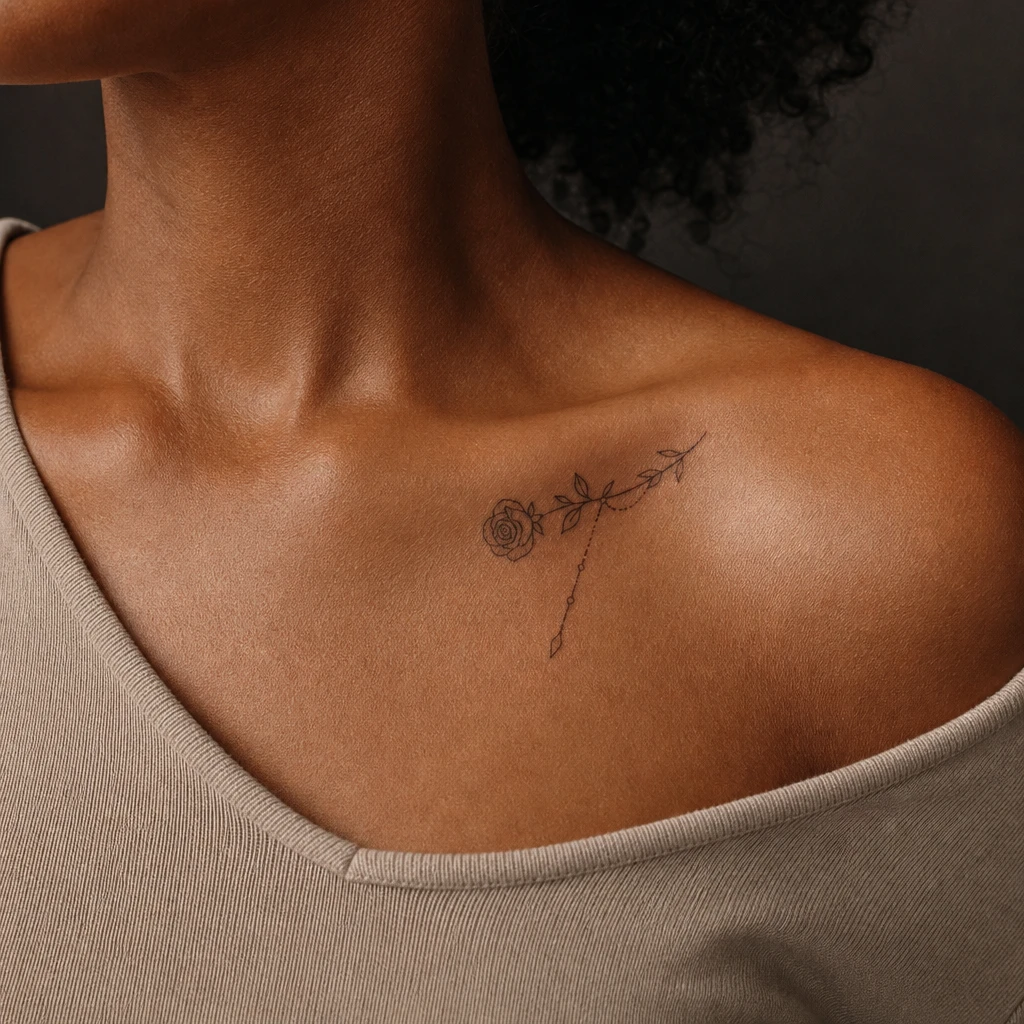 Rose fine line pendante
