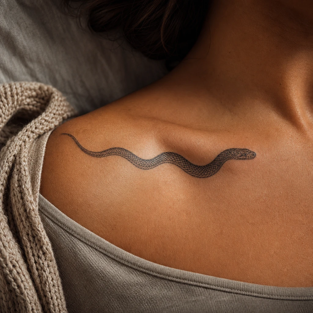 Serpent epouse la clavicule
