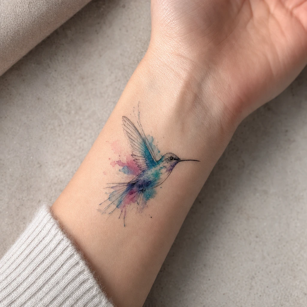 Colibri aquarelle