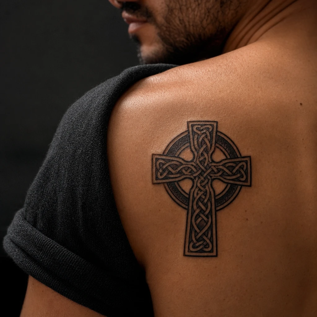 Croix celtique entrelacee