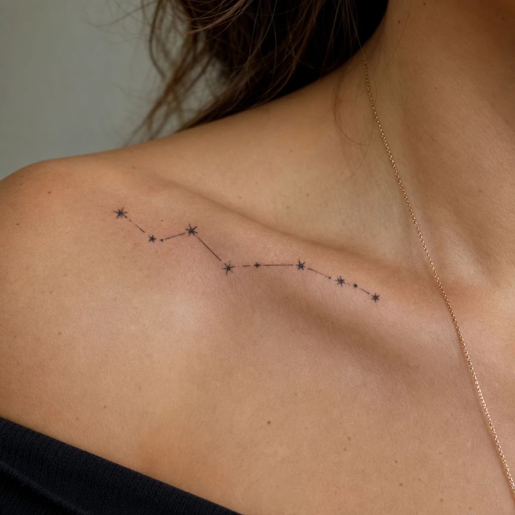 Étoile tattoo on real skin