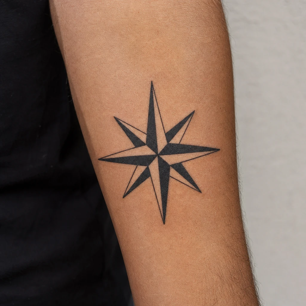 Étoile tattoo on real skin