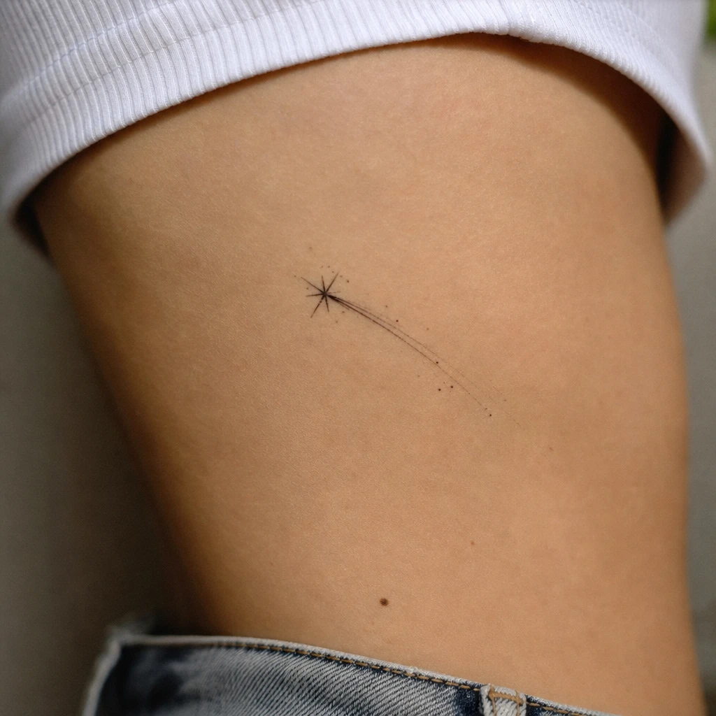 Étoile tattoo on real skin