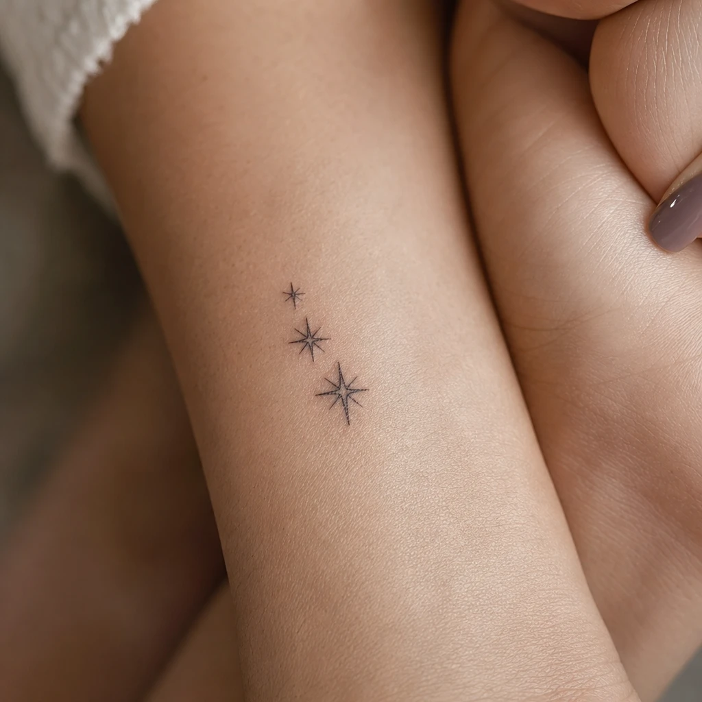 Étoile tattoo on real skin
