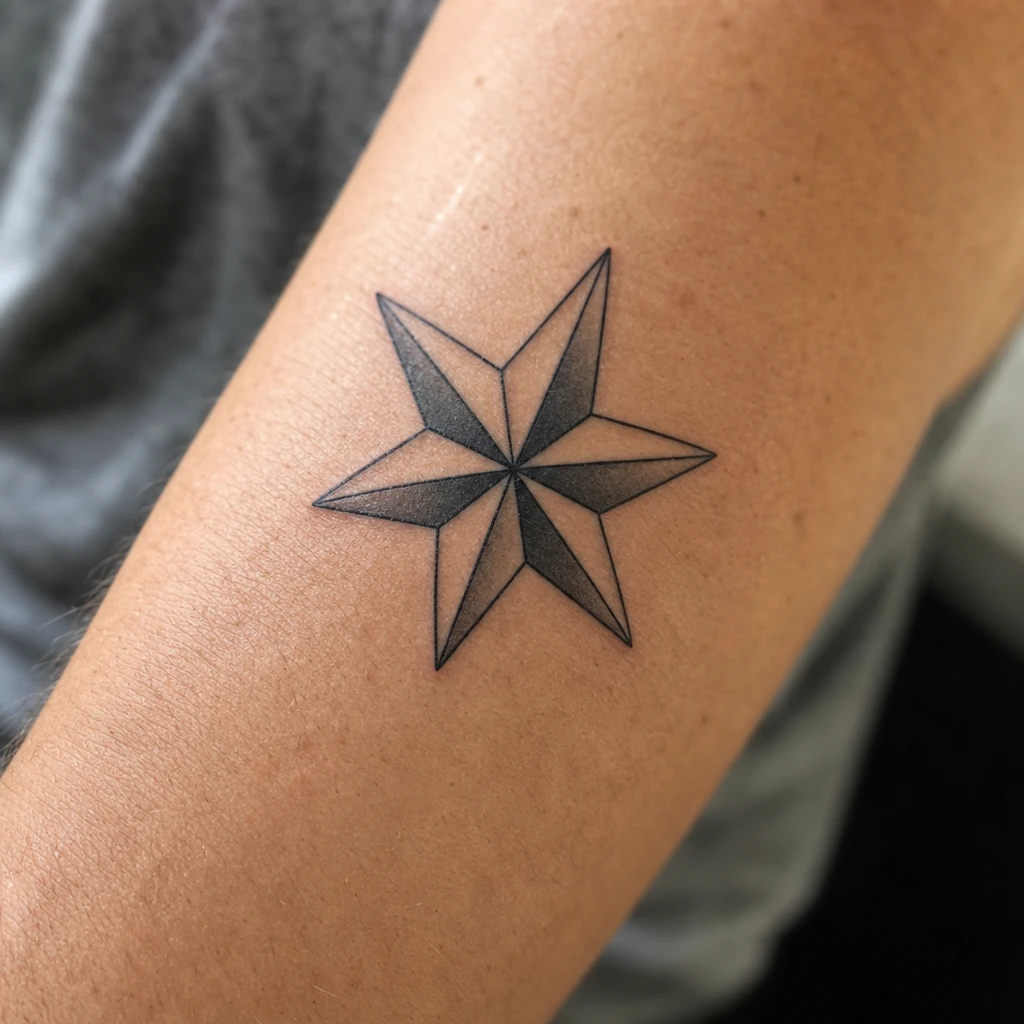 Étoile tattoo on real skin