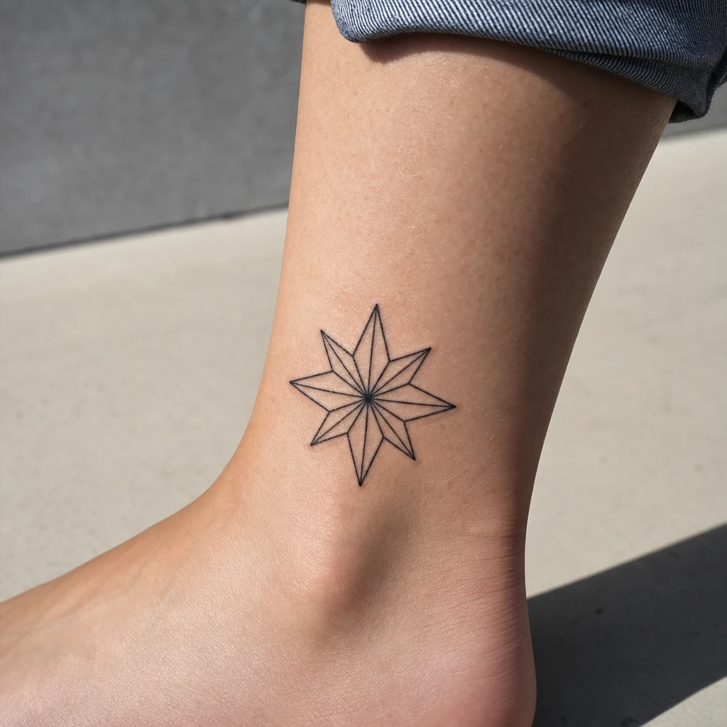Étoile tattoo on real skin
