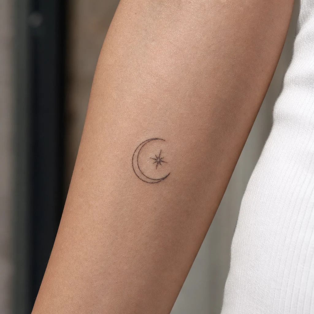 Étoile tattoo on real skin