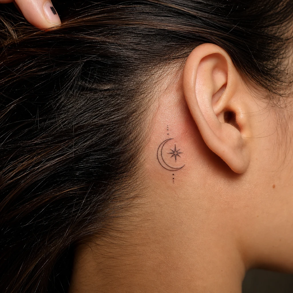 Étoile tattoo on real skin