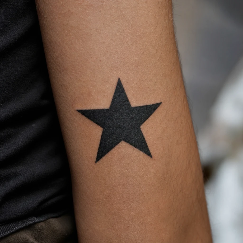 Étoile tattoo on real skin