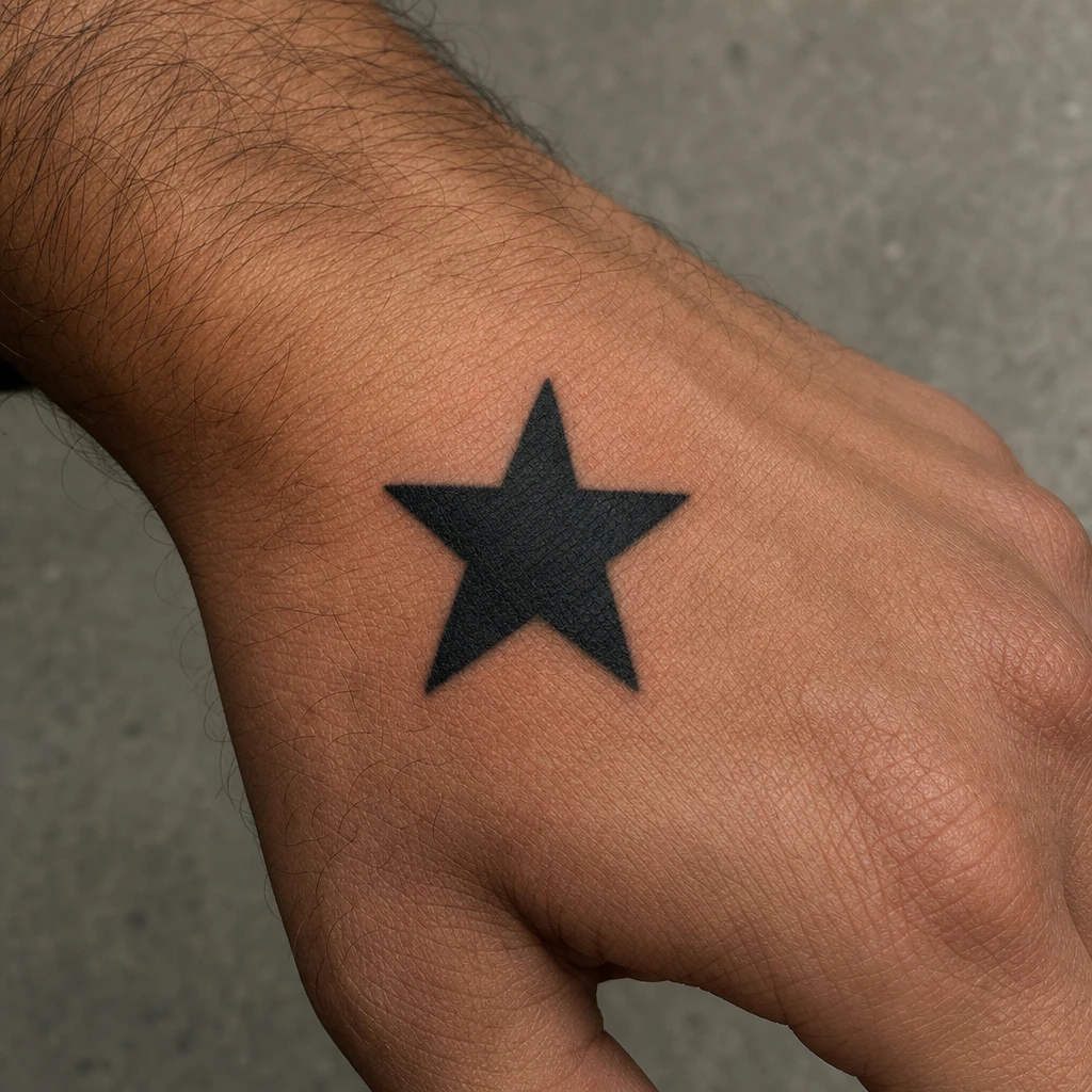 Étoile tattoo on real skin