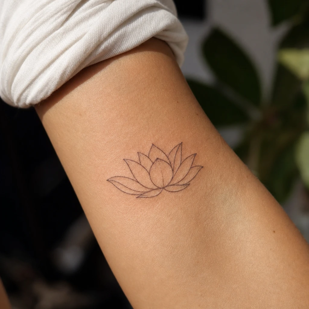 Fleur de Lotus tattoo on real skin