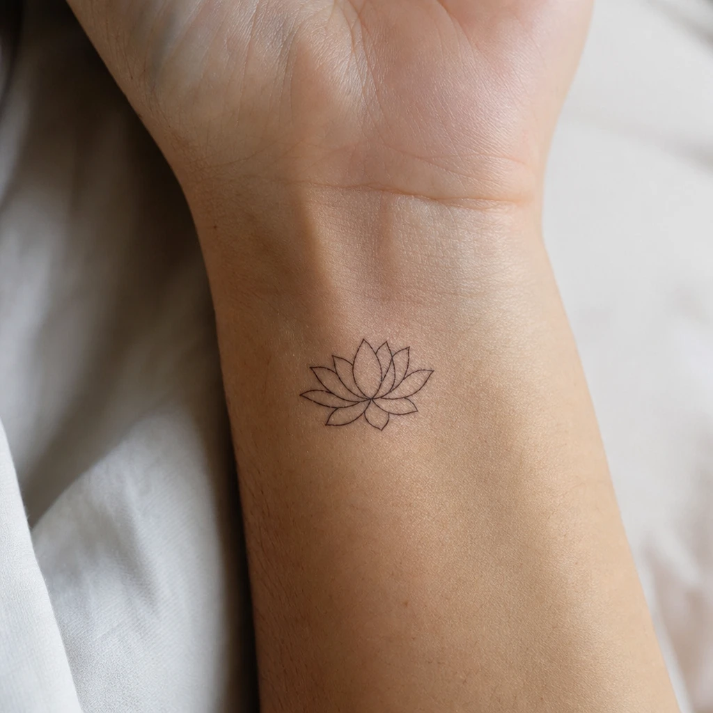 Fleur de Lotus tattoo on real skin