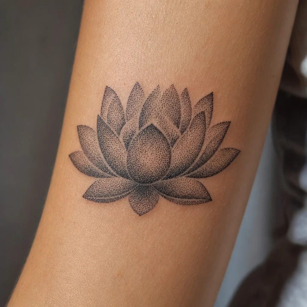Fleur de Lotus tattoo on real skin