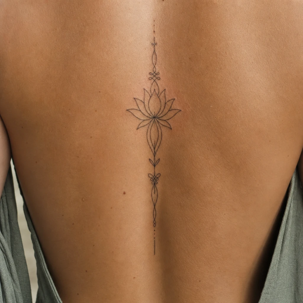 Fleur de Lotus tattoo on real skin
