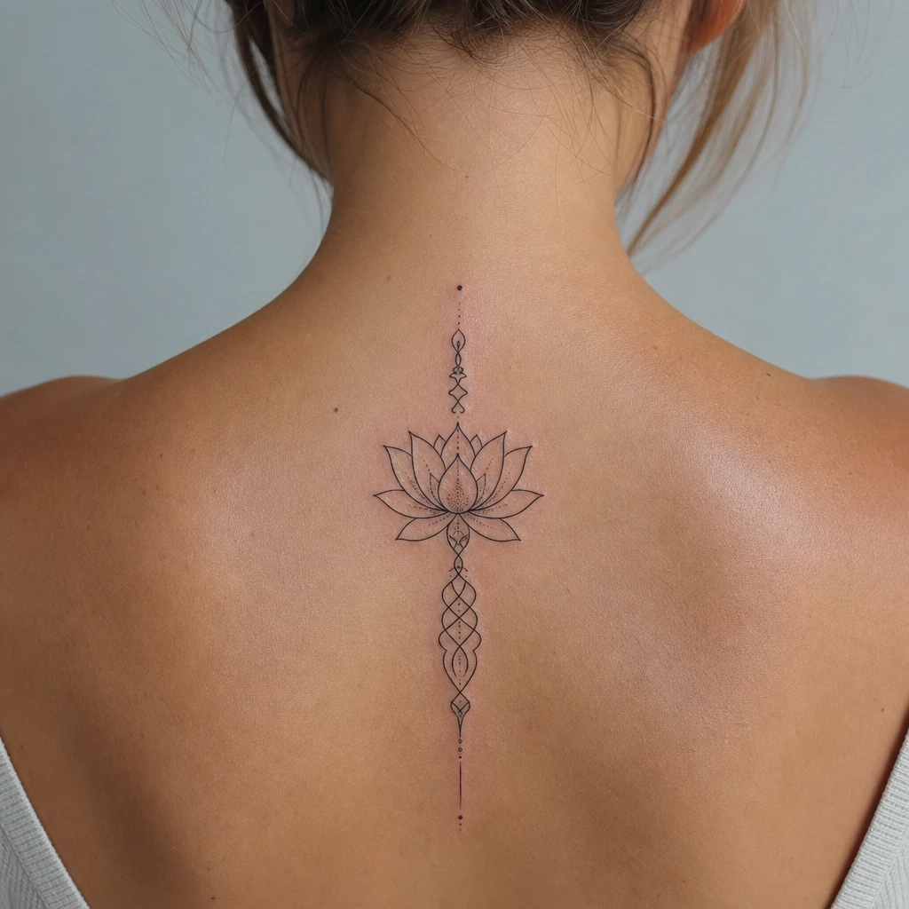 Fleur de Lotus tattoo on real skin