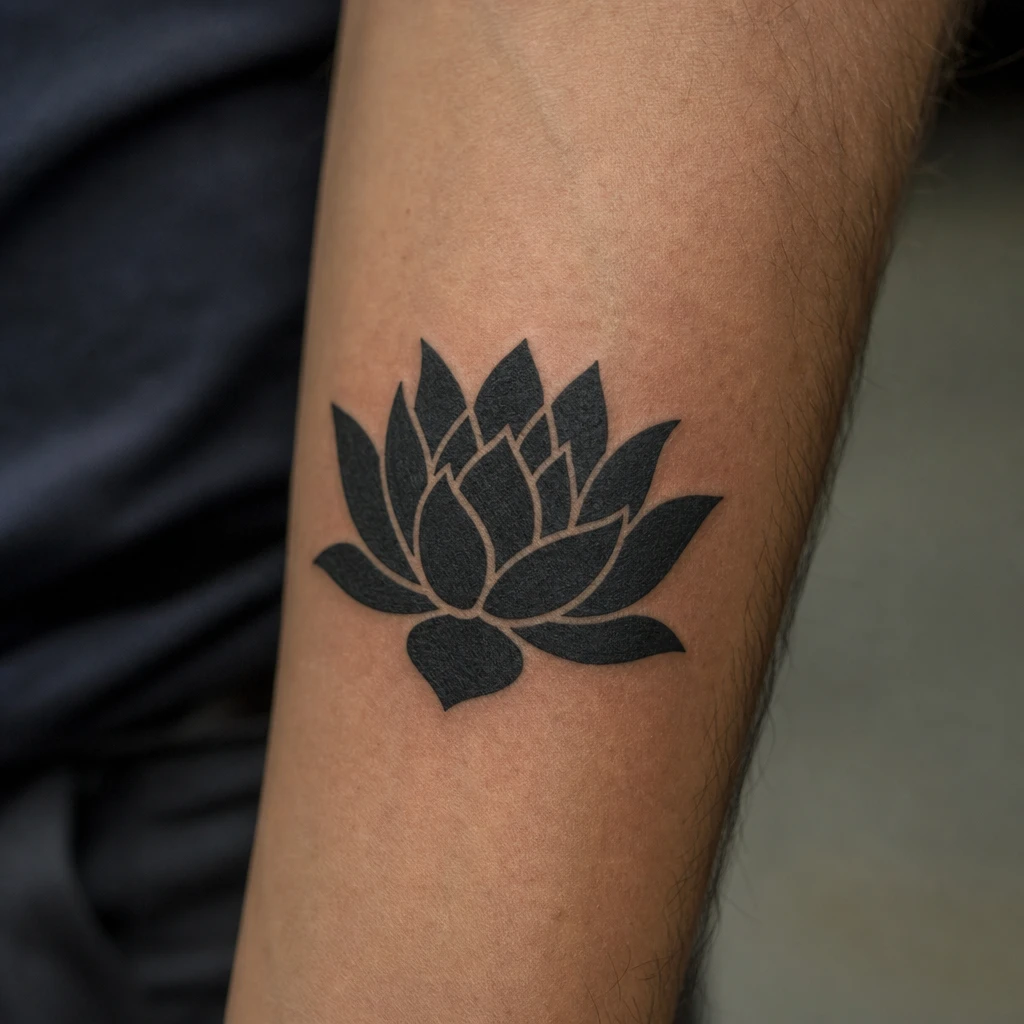 Fleur de Lotus tattoo on real skin