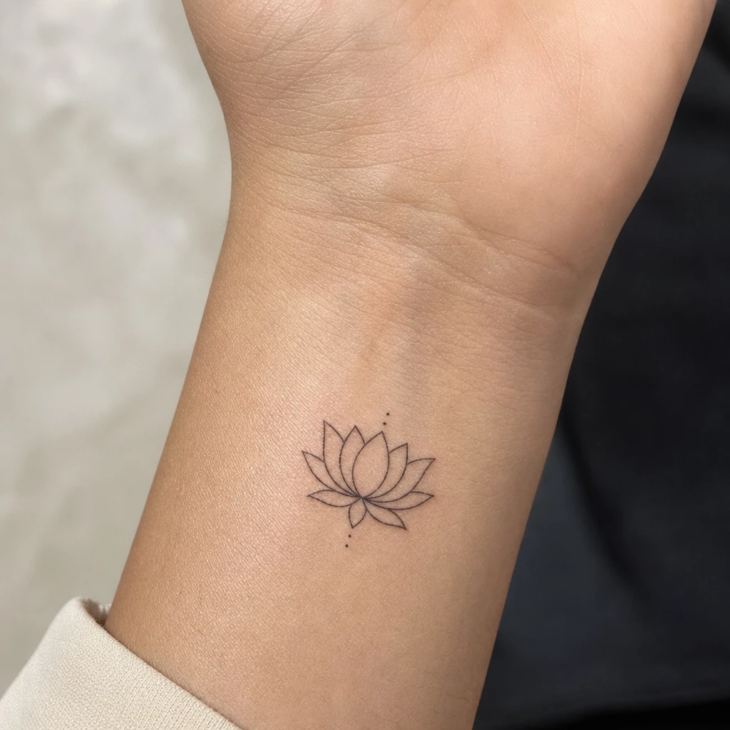 Fleur de Lotus tattoo on real skin