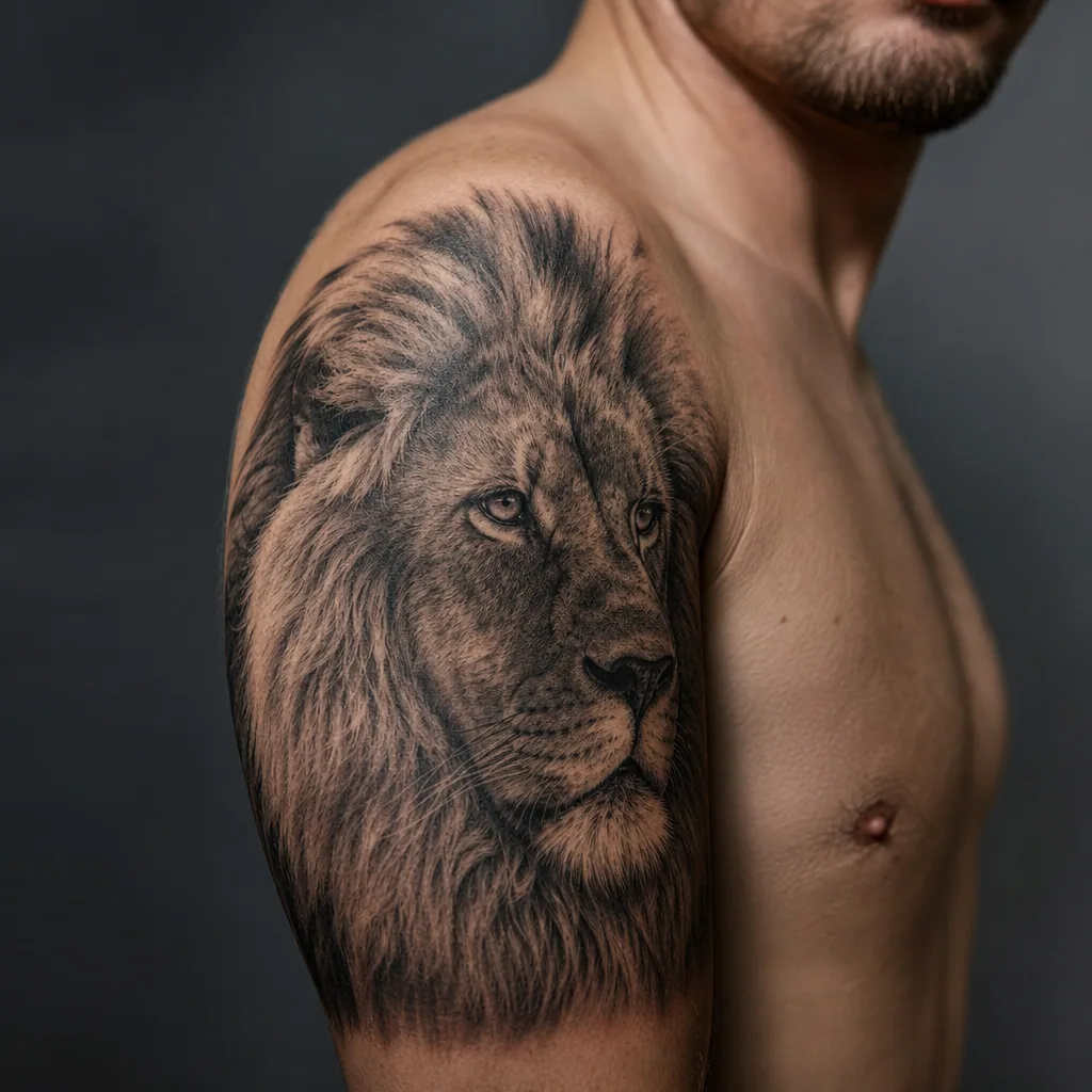 Portrait lion realiste