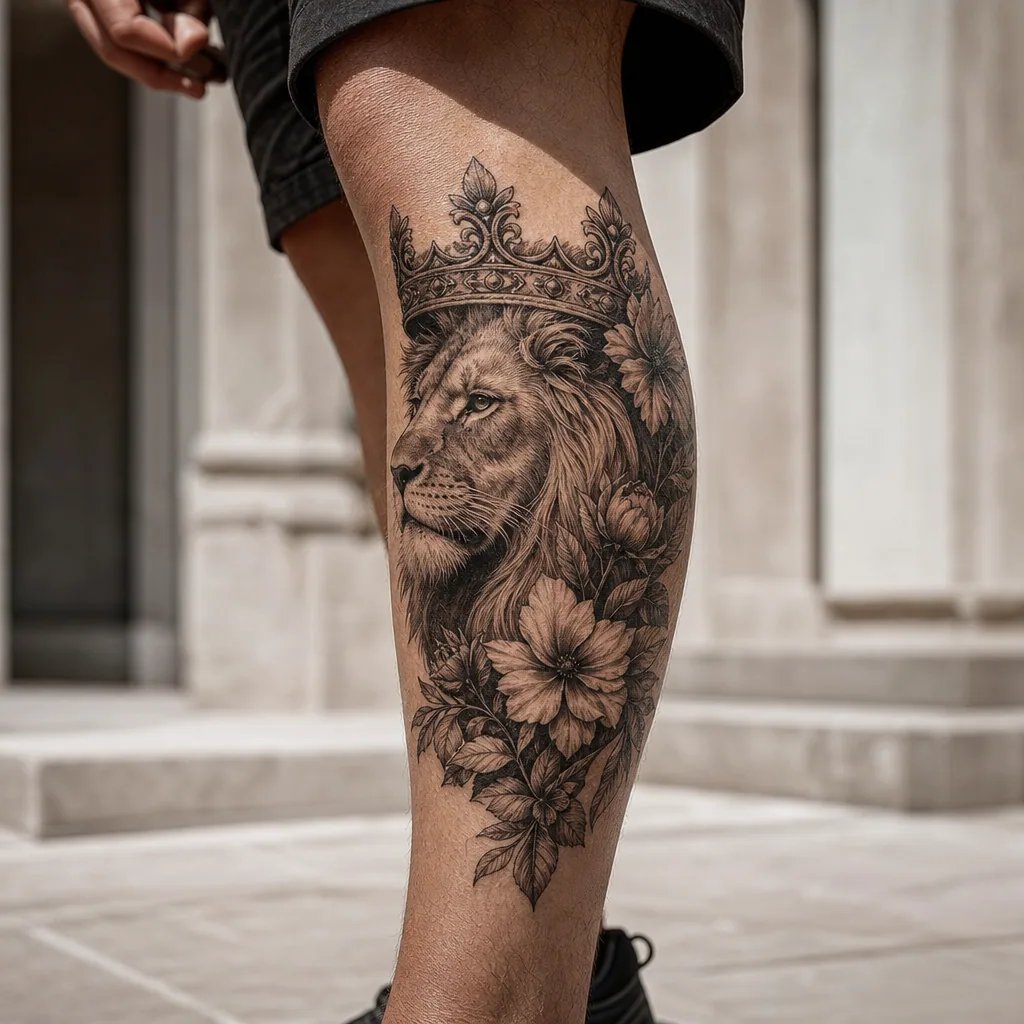 Lion fleuri couronne