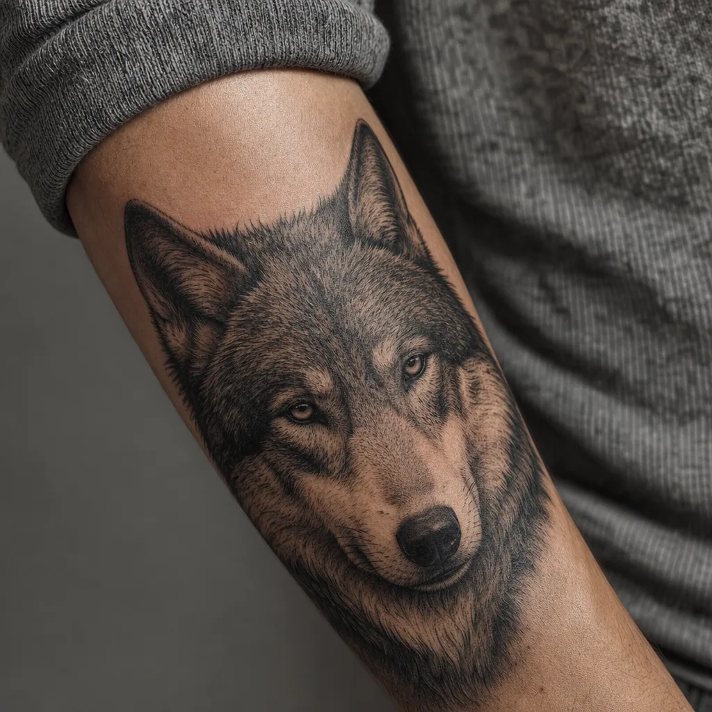 Loup realiste portrait