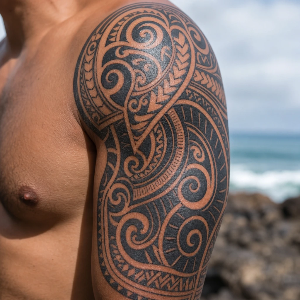 Maori tattoo on real skin