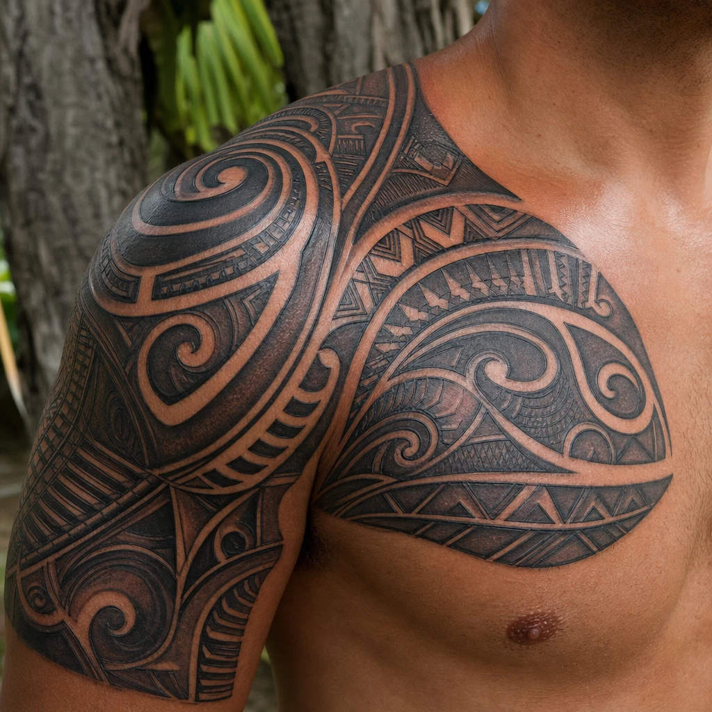 Maori tattoo on real skin